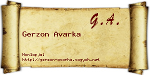 Gerzon Avarka névjegykártya